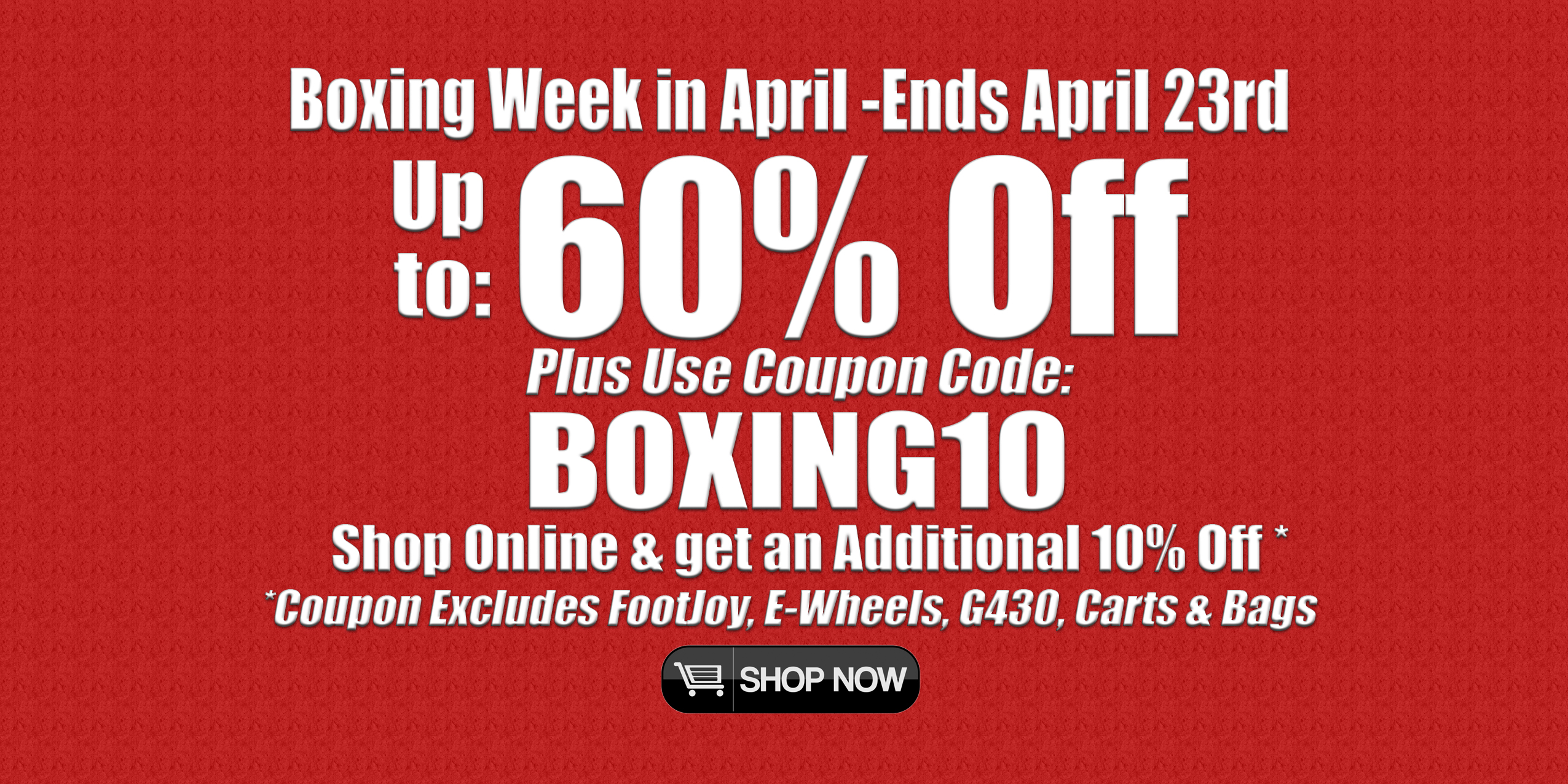Image of Riverside Golf Centers 2026 Boxing Week in April Sale on Golf Clubs, Golf Balls, Golf Bags, Golf Hats, Golf Carts and Equipment