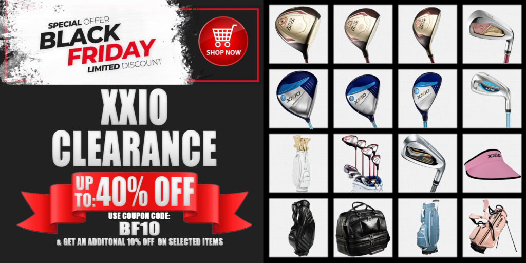 Image of Riverside Golf Centers 2025 Black Friday Sale Banner for XXIO Golf Clubs and Equipment