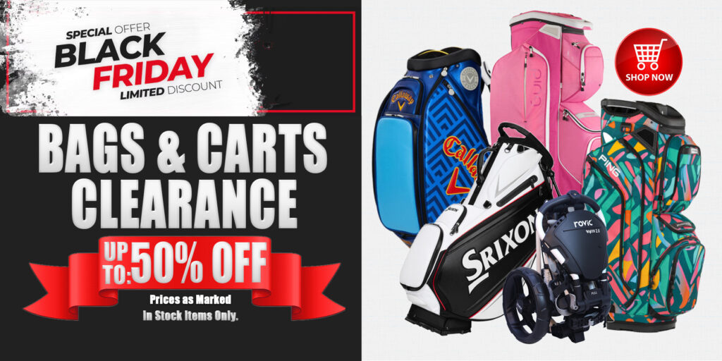 Image of Riverside Golf Centers Black Friday Sale on Golf Bags and Carts