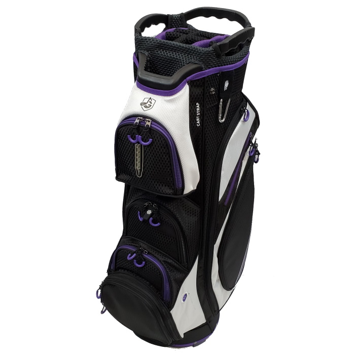 Jazz Org 15 Full Divider Cart Bag | Black / White / Purple