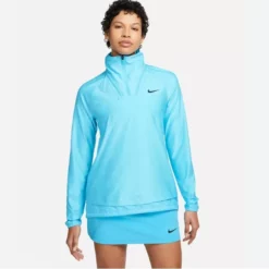 Nike Women's Dri-FIT ADV Tour 1/4-Zip Golf Hoodie | Baltic Blue / Black