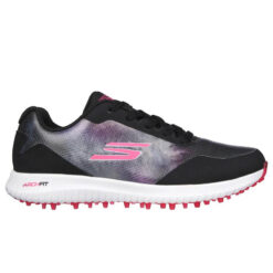 Image of Women's Skechers Go Golf Max 2 Splash Golf Shoe Black and Pink