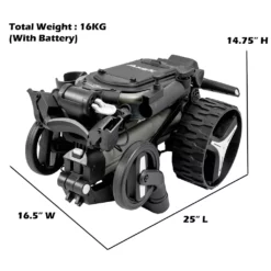 Image of Axglo E5 Follow Electric Golf Push Cart Grey Folded