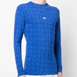 J.Lindeberg Men's Thor Soft Compression Print | Sample Sale - Blue Printed Bridge - Size Medium (web only)