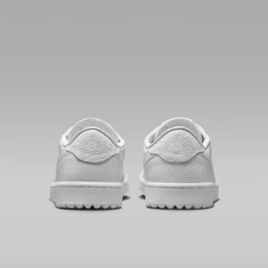 Nike Air Jordan 1 Low Golf Shoes White Pair Heel