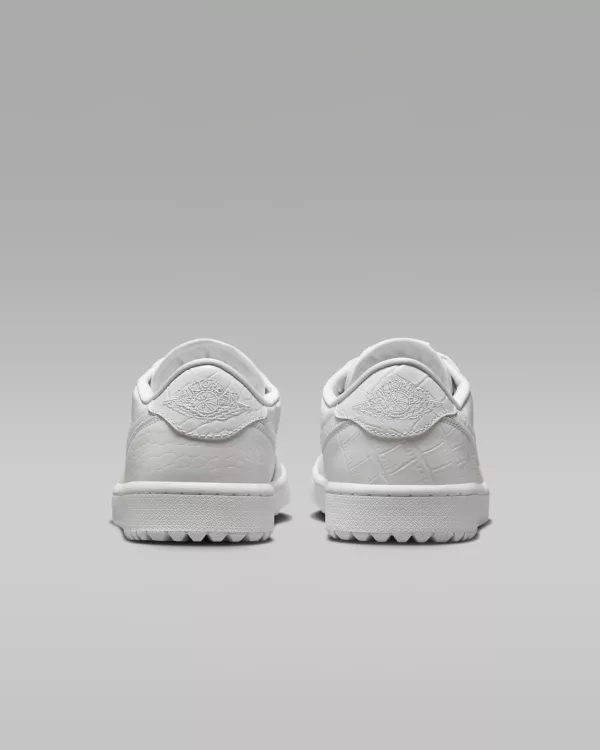 Nike Air Jordan 1 Low Golf Shoes White Pair Heel