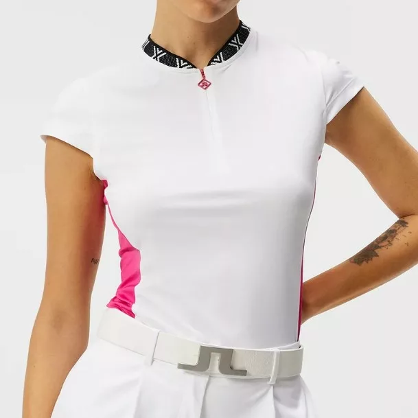 J.Lindeberg Women's Golf Azara Top | White - Riverside Golf Centers