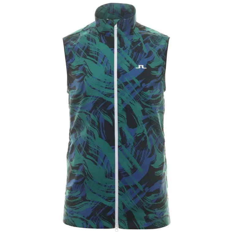 J.Lindeberg Ash Light Print Packable Vest Death Valley Multi Colour