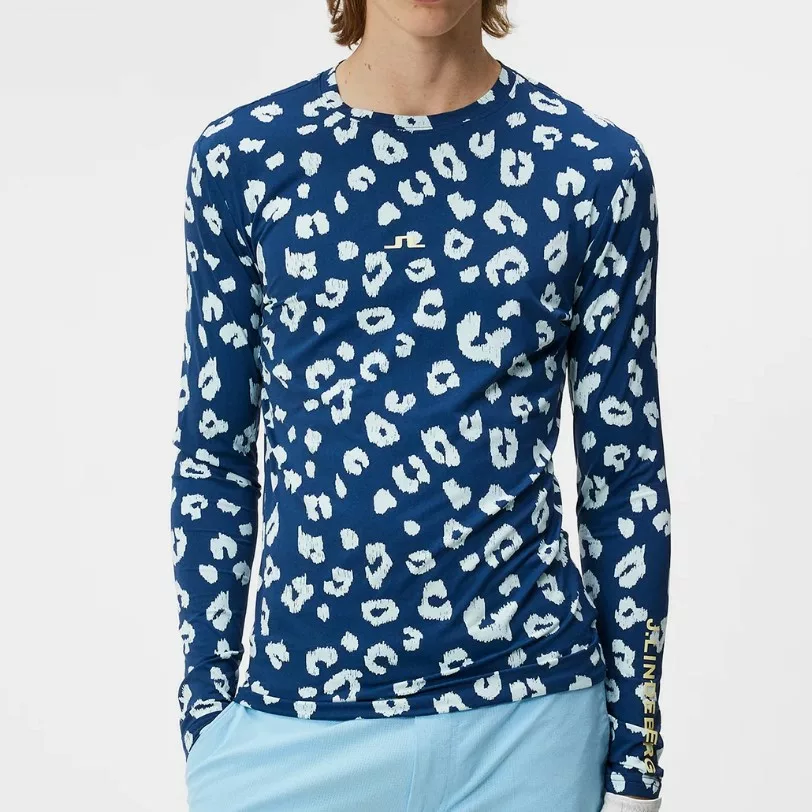 J.Lindeberg Thor Long Sleeve Print Savanna Estate Blue