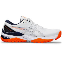 Image of Asics Gel Kayano Ace 2 Golf Shoes White and Shocking Orange Right