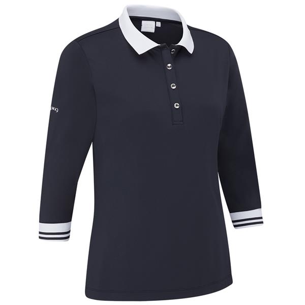 Ping Bridget Ladies 3/4 Sleeve Polo Shirt | Navy / White