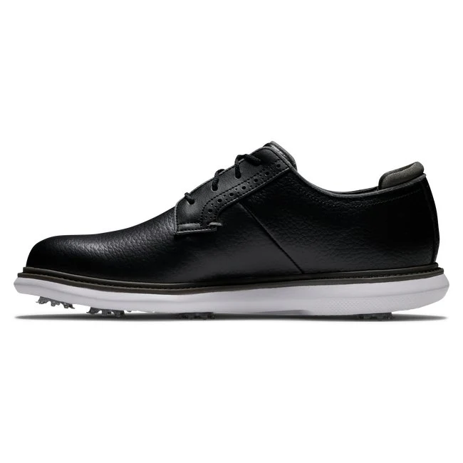 FootJoy Men's Traditions Blucher | Black / White - Wide Width
