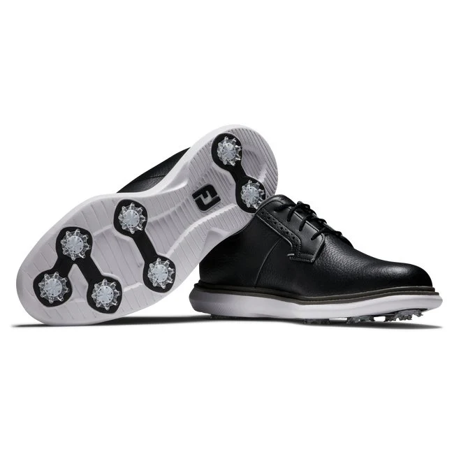 FootJoy Men's Traditions Blucher | Black / White - Wide Width