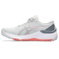 Image of Women's Asics Gel-Kayano Ace 2 Golf Shoes Glacier Grey and Guava Side