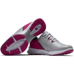 Image of FootJoy Women's Fuel Spikeless Golf Shoes Grey & Pink