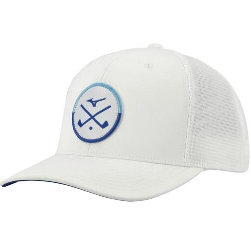 Mizuno Crossed Clubs Meshback Golf Hat | White - Riverside Golf