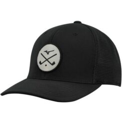 Image of Mizuno Crossed Clubs Meshback Golf Hat Black