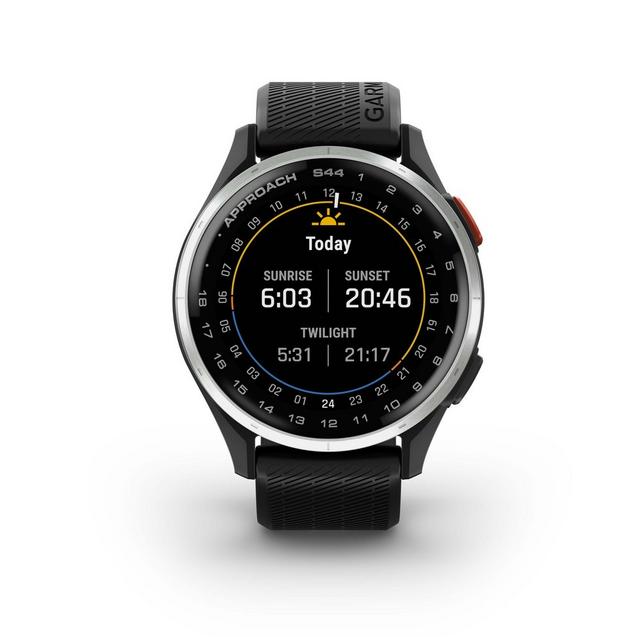 Garmin Approach S44 GPS Watch | Silver Aluminum Bezel with Black
