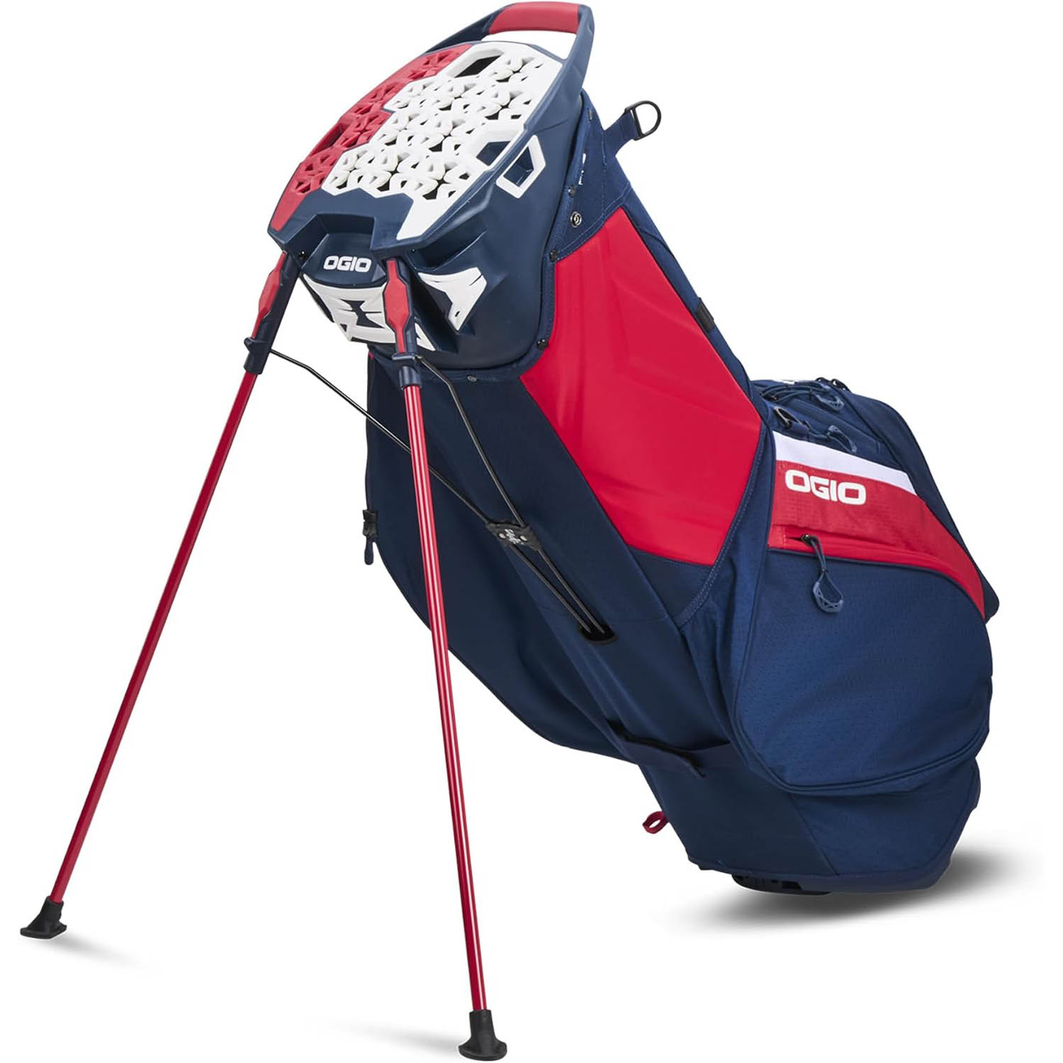 新作‼:Ultimate Golf Kit Red, White & Blue Ogio Silencer Hybrid Stand Bag | Red / White / Blue - Previous