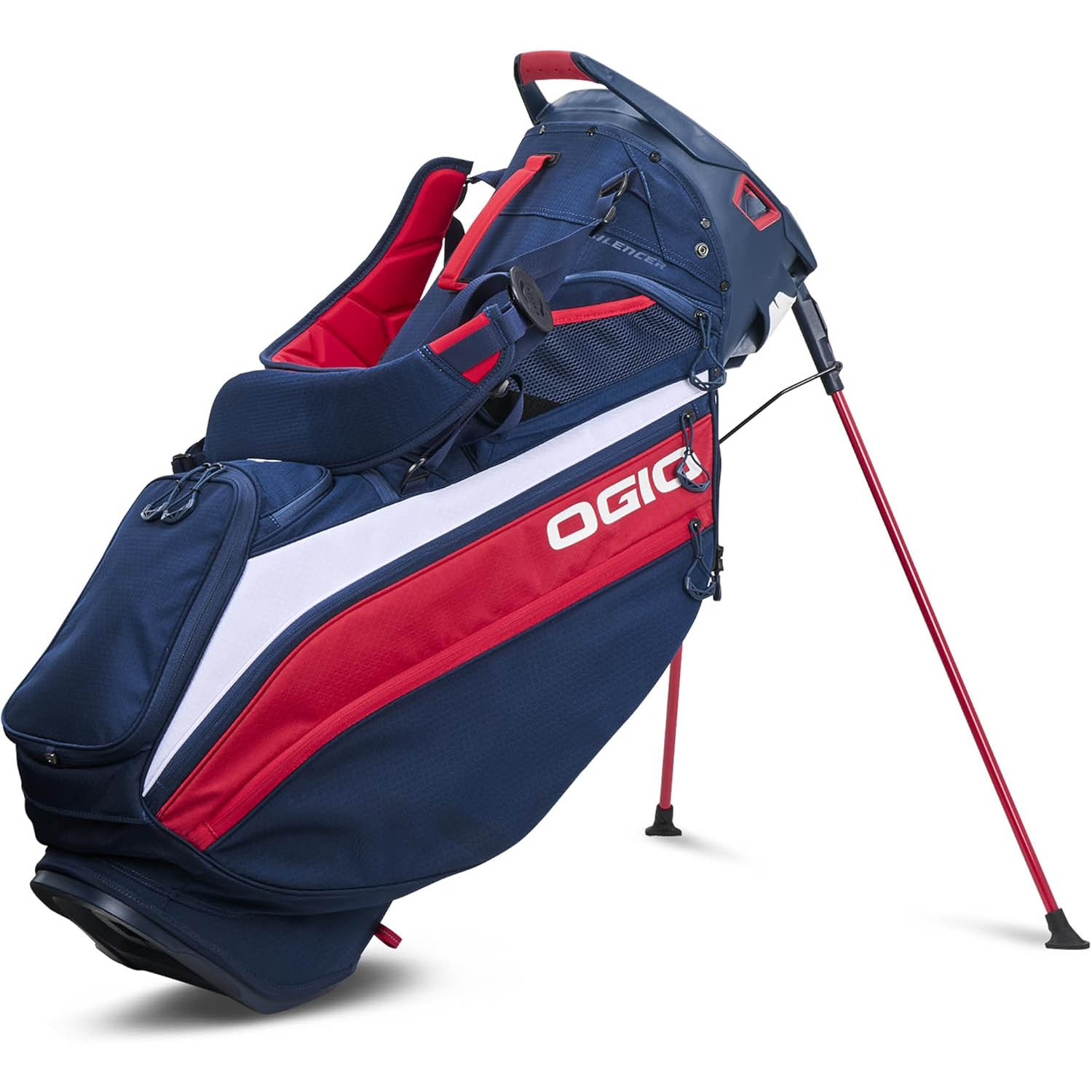 Ogio Silencer Hybrid Stand Bag | Red / White / Blue - Riverside