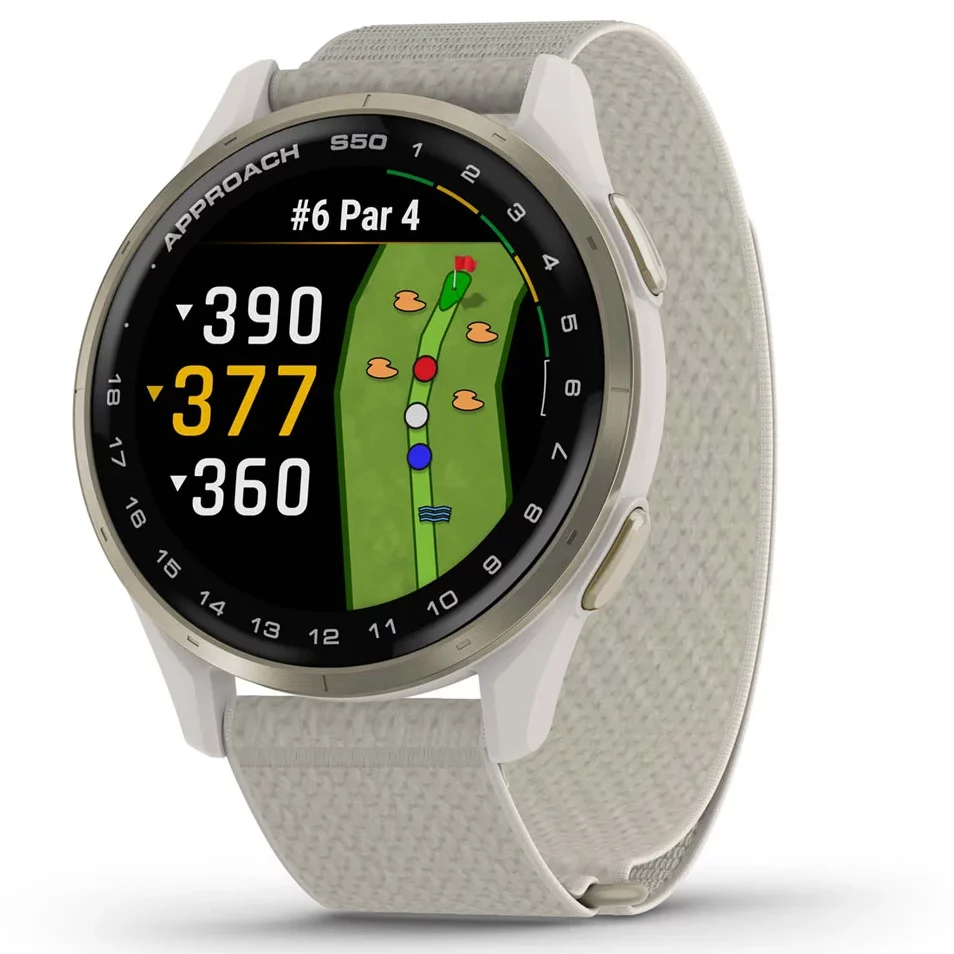 Garmin Approach S50 GPS Golf Smartwatch | Cream Gold Aluminum
