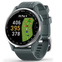 Image of Garmin S44 GPS Golf Watch Silver Aluminum Bezel with Twilight Silicone Band