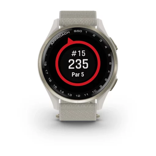 Garmin Approach S50 GPS Golf Smartwatch | Cream Gold Aluminum