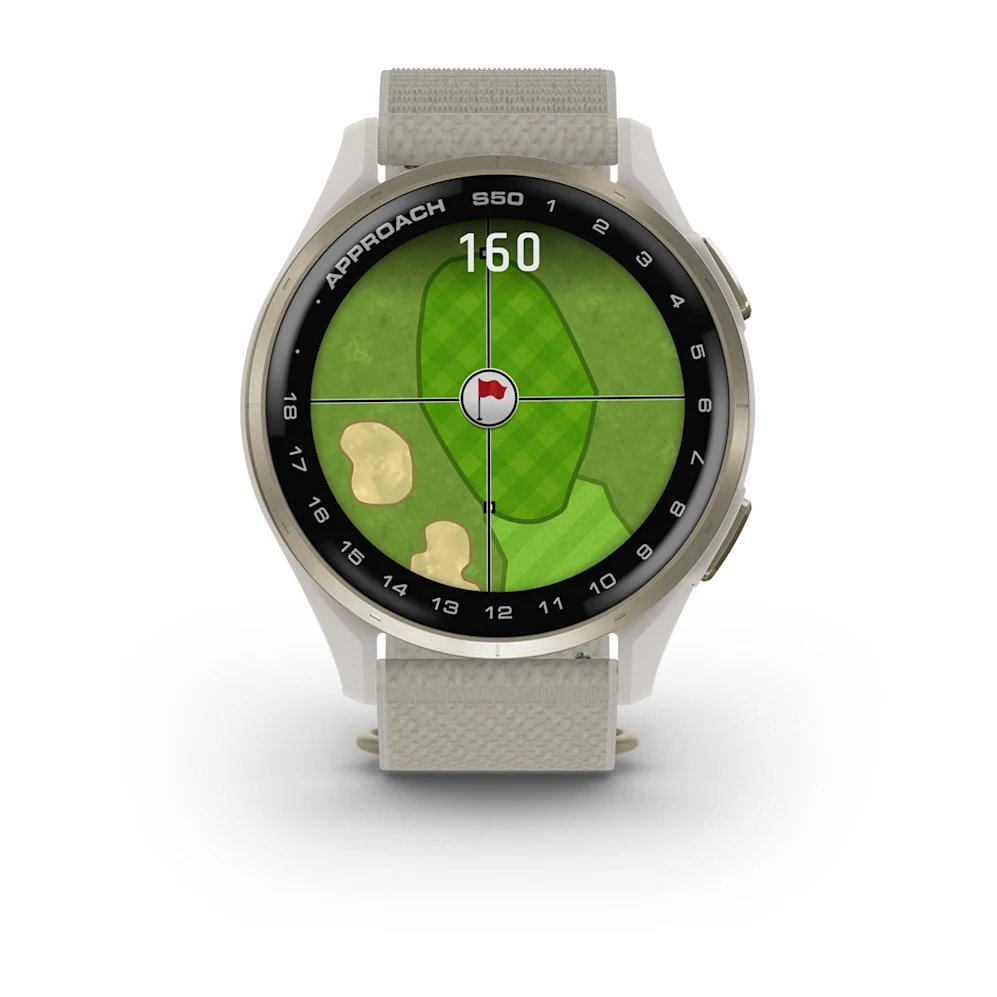 Garmin Approach S50 GPS Golf Smartwatch Cream Gold Aluminum