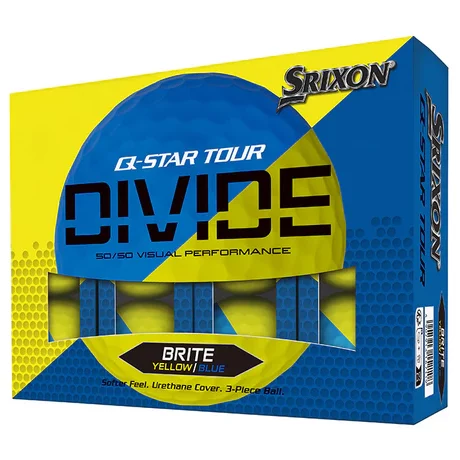 Srixon Q-Star Tour Divide Golf Balls | Yellow / Blue – Dozen Pack
