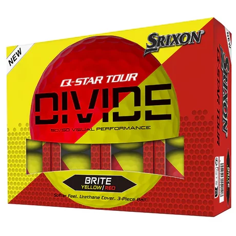 Srixon Q-Star Tour Divide Golf Balls | Yellow / Red – Dozen Pack