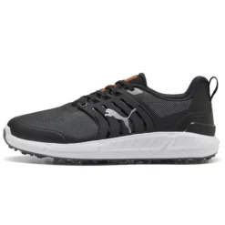Image of 2025 Men's Puma Ignite Elevate 2 Tour Black Golf Shoes Side View
