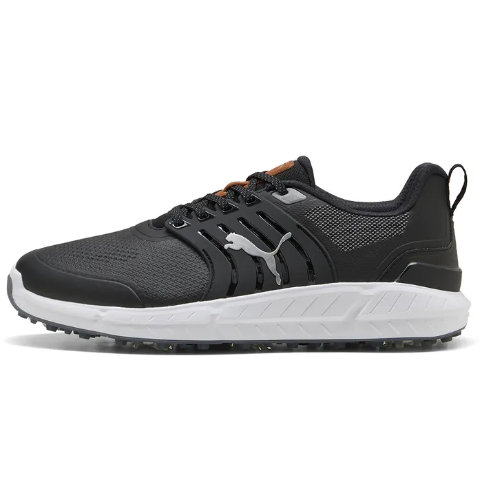 Image of 2025 Men's Puma Ignite Elevate 2 Tour Black Golf Shoes Side View