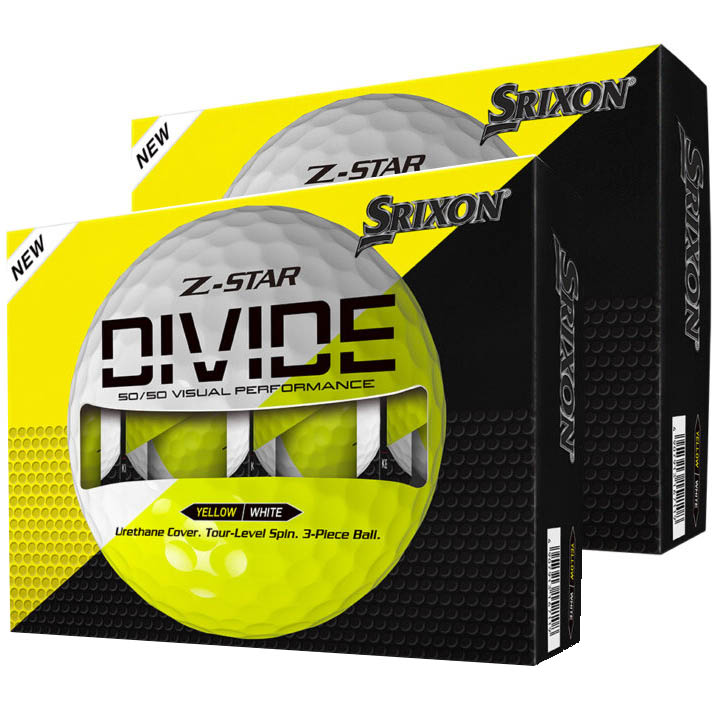 Srixon Z-Star Divide Golf Balls | White / Tour Yellow – 2 Dozen