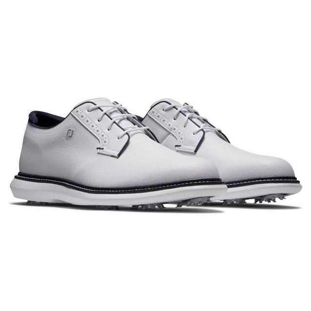 FootJoy Men's Traditions Blucher Spiked Golf Shoe | White - Extra