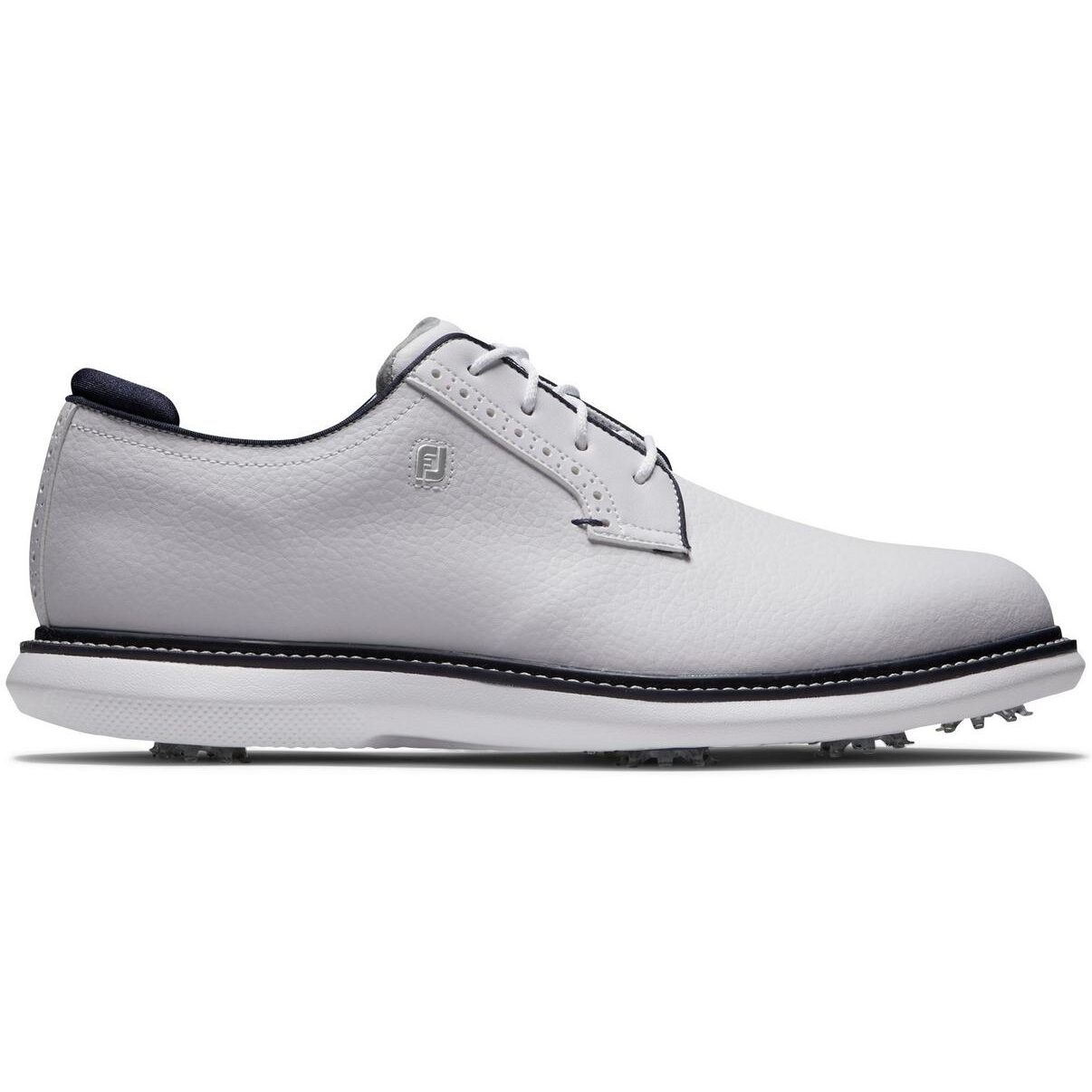 FootJoy Men's Traditions Blucher Spiked Golf Shoe | White - Extra