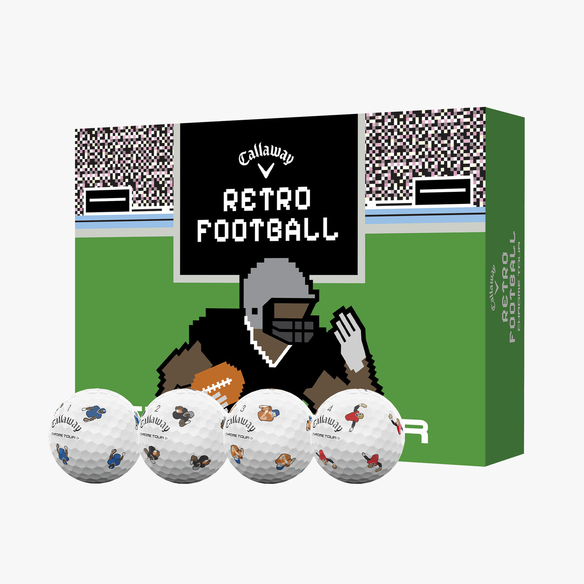 Callaway Chrome Tour Golf Balls | Retro Football - Dozen Pack
