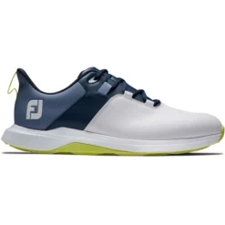 Image of Men's Footjoy ProLite Golf Shoes White, Navy & Lime