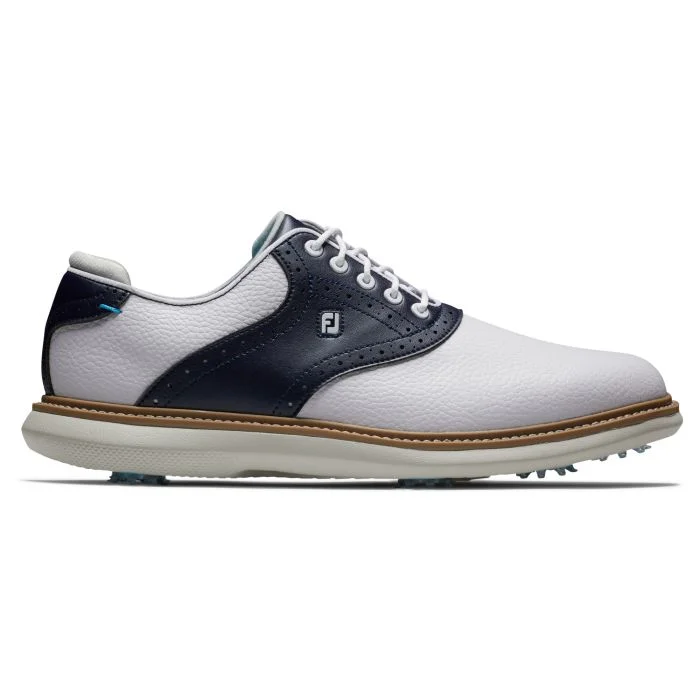 FootJoy Men's Traditions Saddle Golf Shoes | White/Navy - Medium