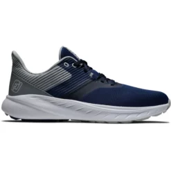 Image of Men's Footjoy Flex Spikeless Golf Shoes Navy, Grey & White