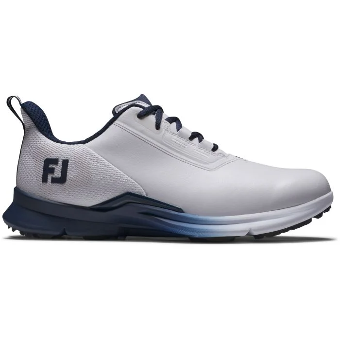 FootJoy Men's Fuel Golf Shoes | White/Navy/Blue - Medium Width