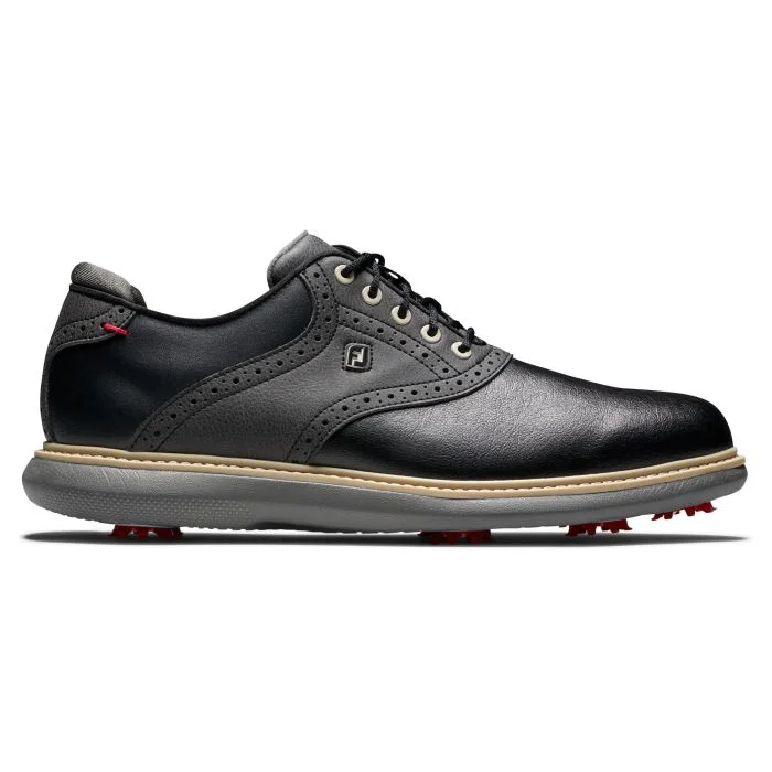 FootJoy Men's Traditions Saddle Golf Shoes | Black/Grey - Wide