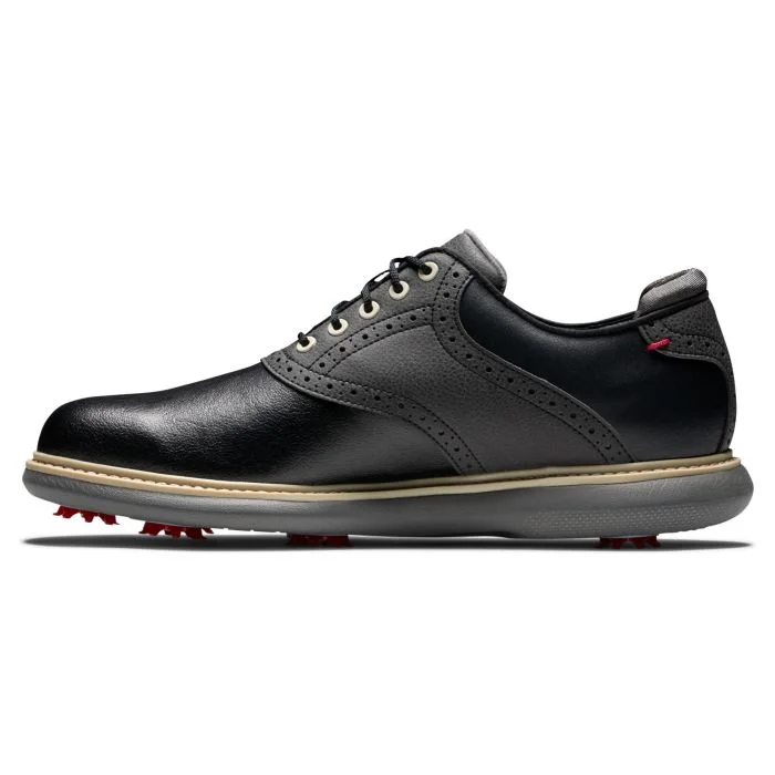 FootJoy Men's Traditions Saddle Golf Shoes | Black/Grey - Medium
