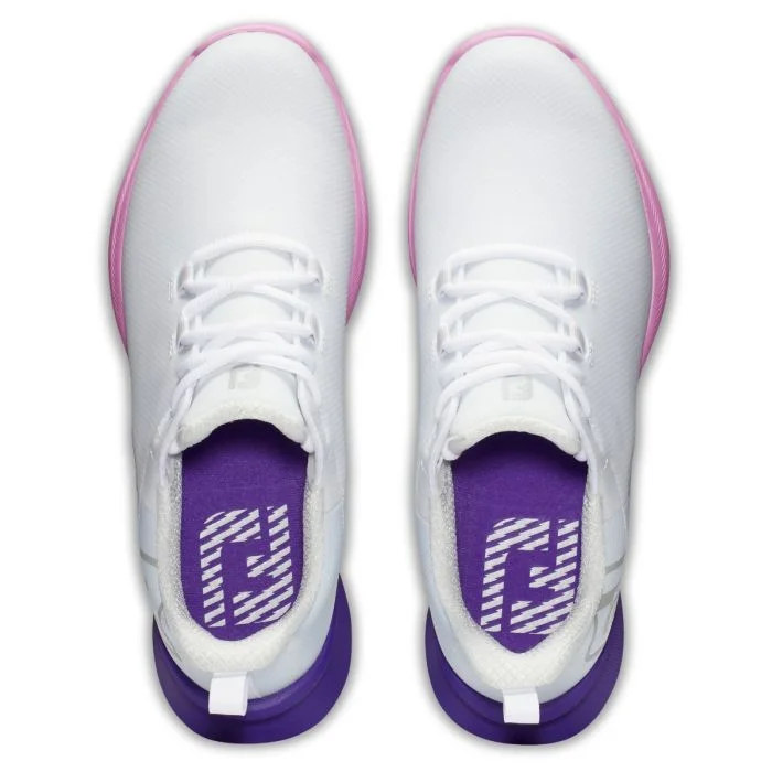 FootJoy Women's Fuel Sport Spikeless Golf Shoes | White/Purple