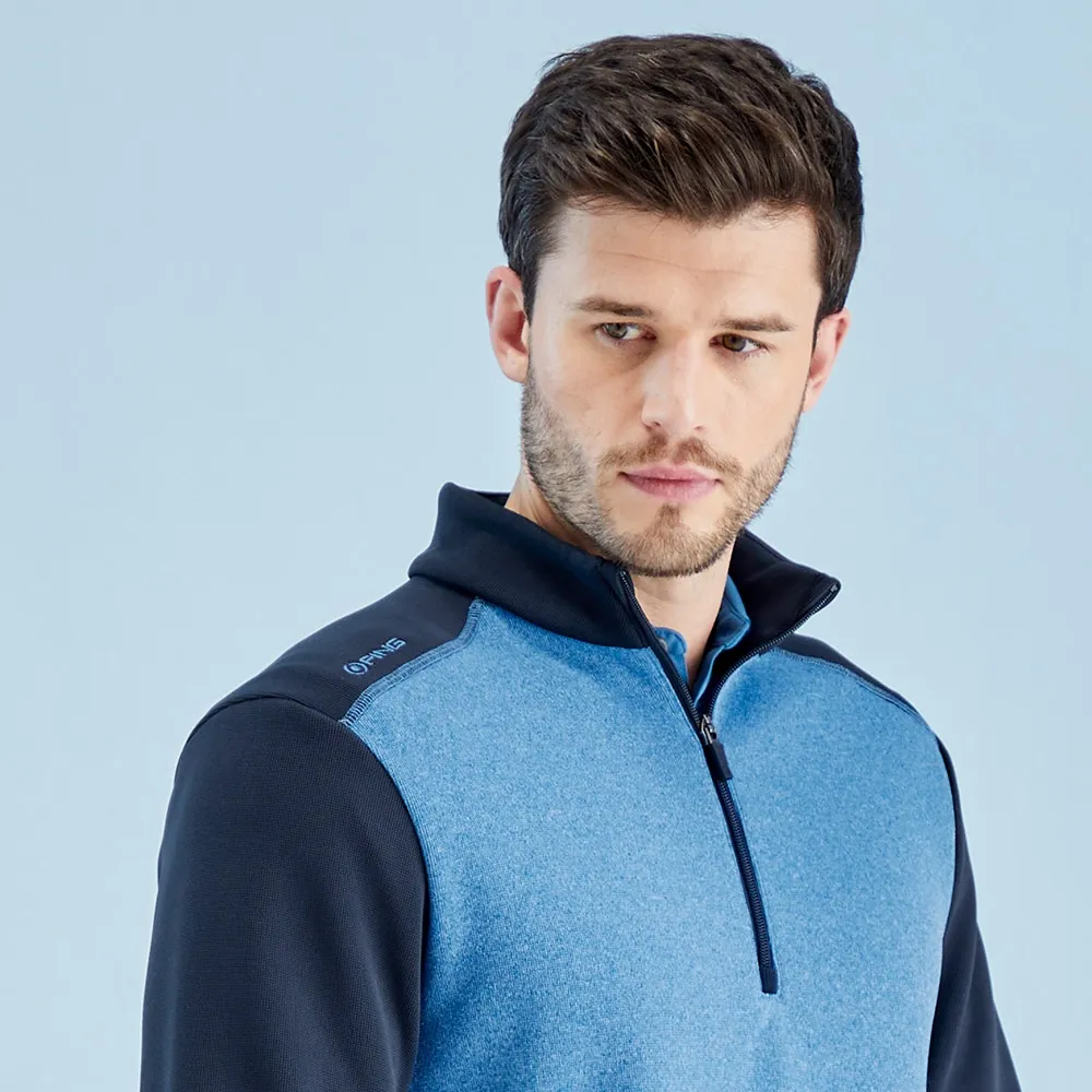 美品PING ネイビージャケット Ping Men's Ramsey Half Zip Ribbed Fleece | Tidal Blue / Navy