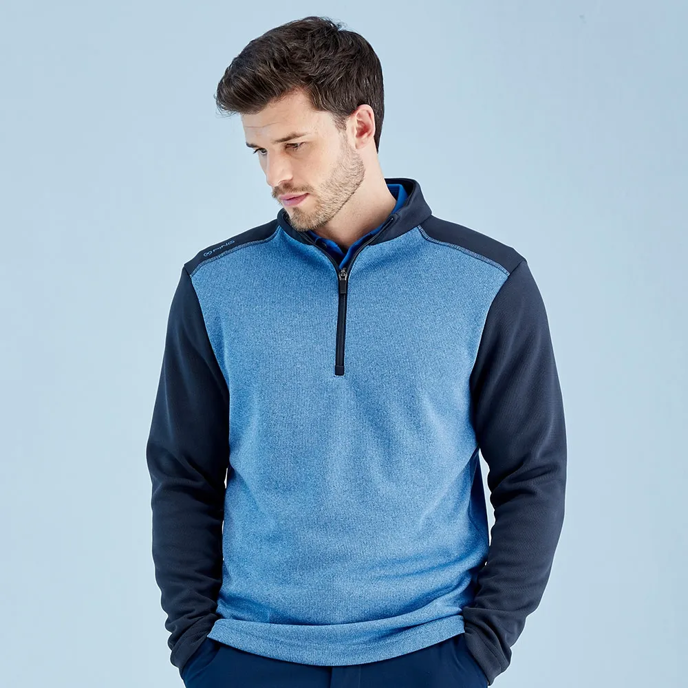 Ping Men's Ramsey Half Zip Ribbed Fleece | Tidal Blue / Navy