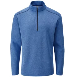 Image of Men's Ping Ramsey Half Zip Rib Fleece Snorkel Blue Marl