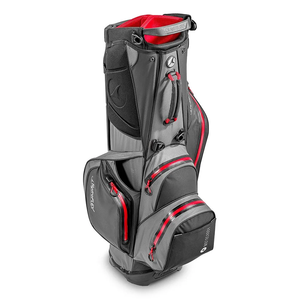 natal design × ride bag FOLDING BOX HIGH Motocaddy HydroFlex Stand Bag | Red Trim (Waterproof) - Riverside