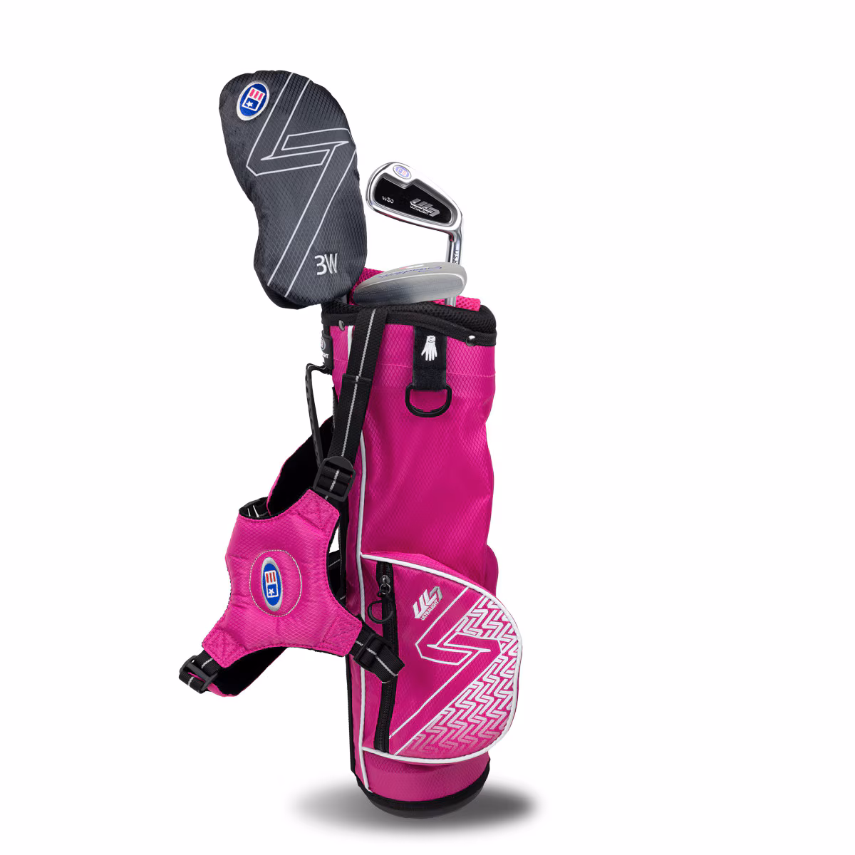 U.S. Kids Golf UL7 39 3-Club Junior Carry Set Graphite Pink/White Bag (100cm to 107cm)