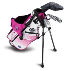 Image of US Kids UL7 42 Junior Set White and Pink Bag Stand Open