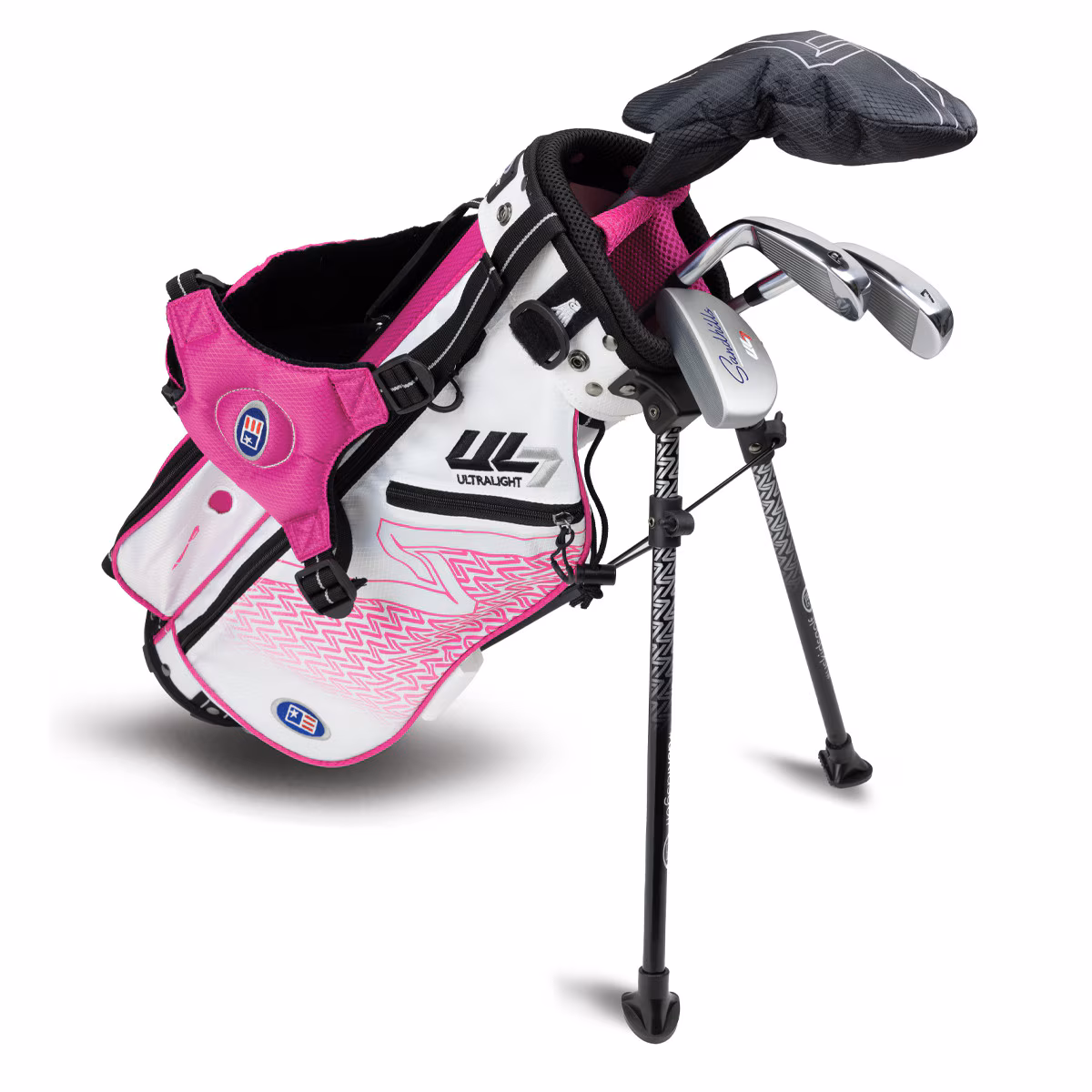 U.S. Kids Golf UL7 42 4 Club Junior Set Graphite White/Pink Bag